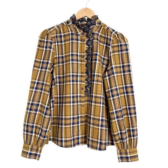 Sézane Chlo Plaid Shirt Sz 38 - Picture 7 of 11